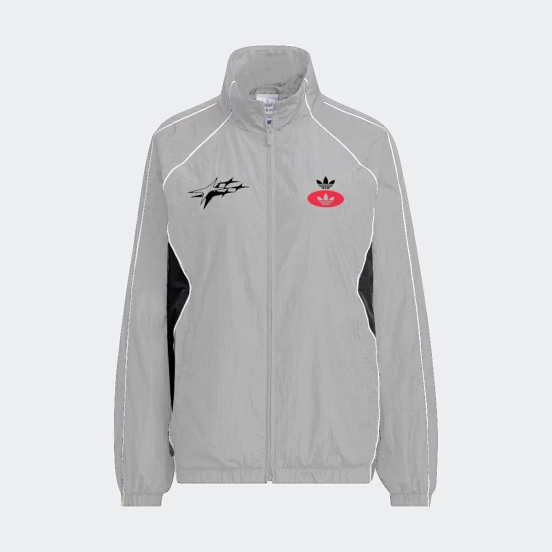 2025 أديداس اورجينال 2025 سترة واقية من أديداس اورجينال رمادي بسحاب كامل