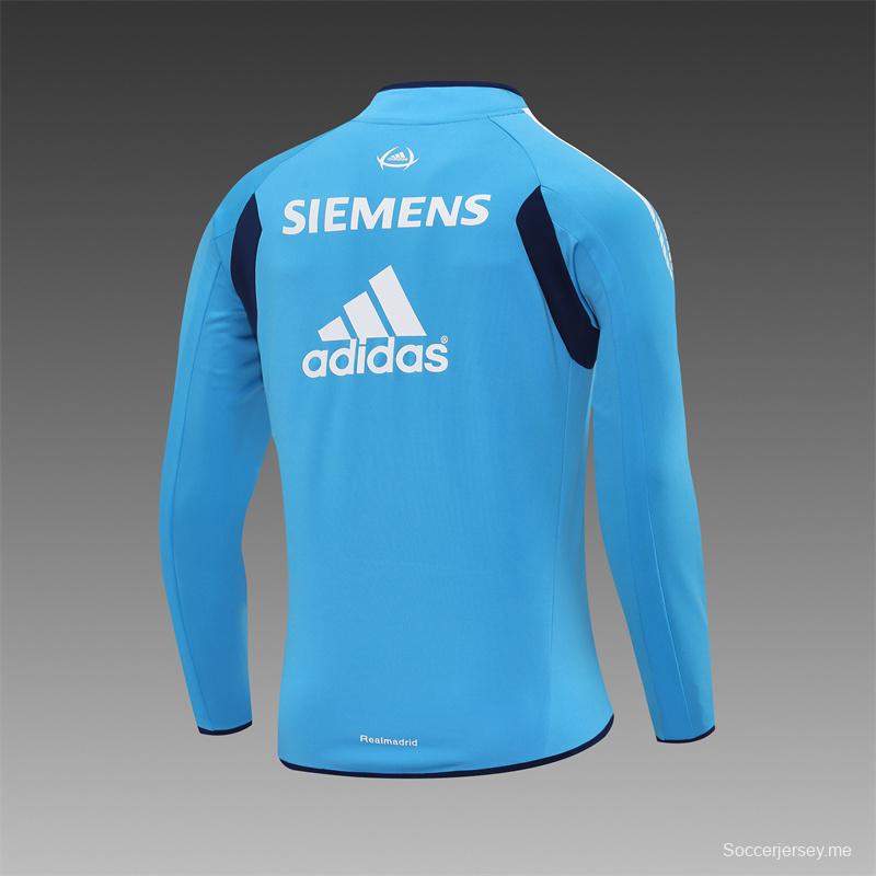 Retro 05/06 Real Madrid Light Blue Half Zipper Jacket