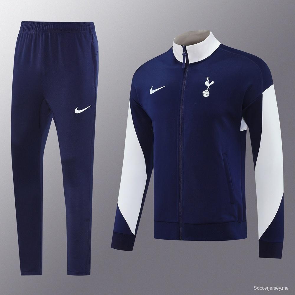 2025 NIKE جاكيت أسود/أبيض بسحاب كامل + بنطلون طويل