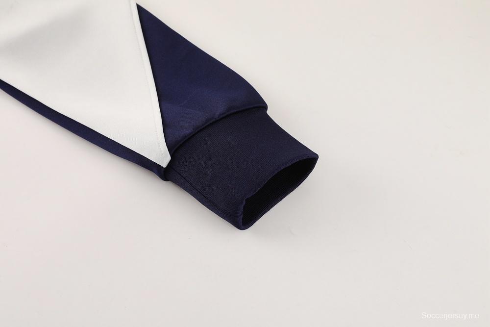 2025 NIKE جاكيت أسود/أبيض بسحاب كامل + بنطلون طويل