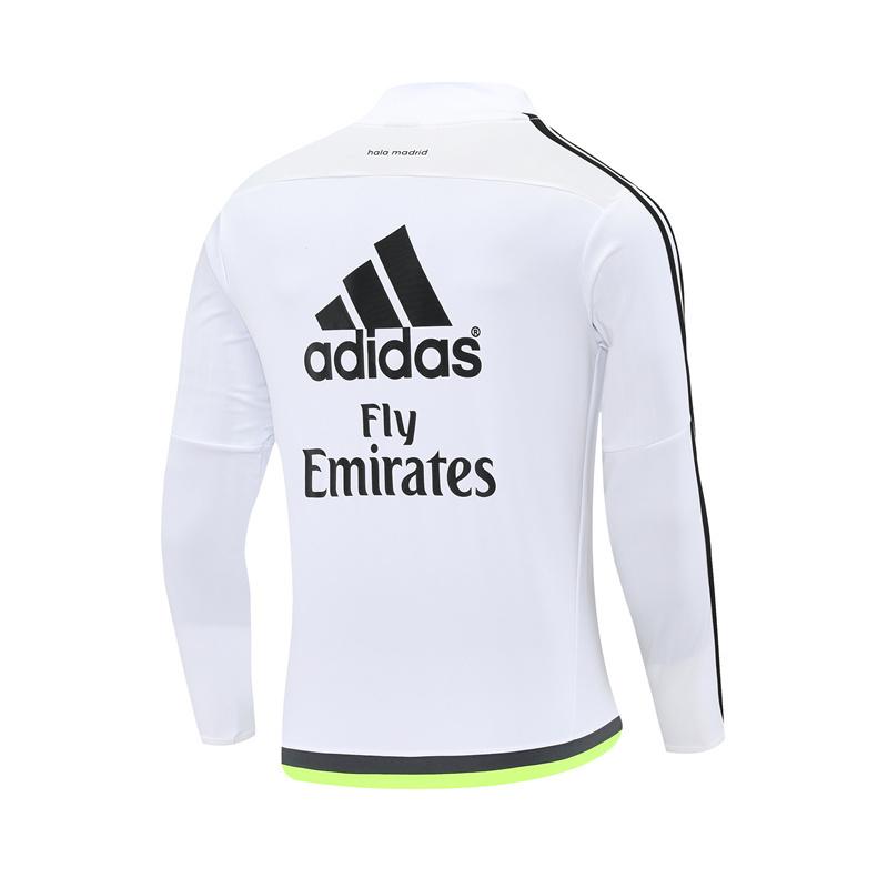 Retro 15/16 Real Madrid White Half Zipper Jacket