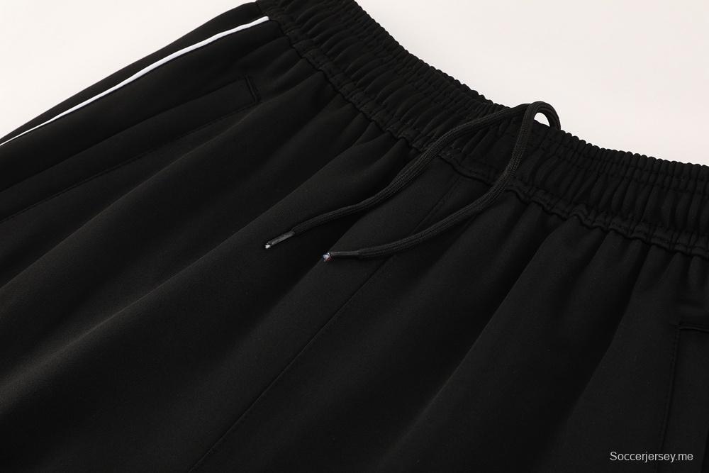 2025 أديداس 2025 جاكيت أديداس أسود بسحاب كامل + بنطلون طويل