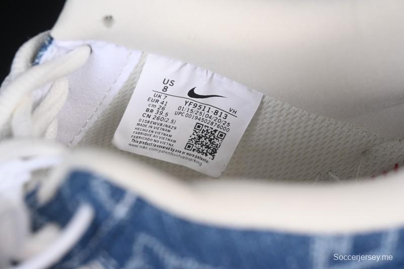 حذاء نايك اير فورس 1 '07 المنخفض من نايك اير فورس 1 '07 LV Collaboration حذاء رياضي كاجوال أزرق بحري أبيض - YF9511-813