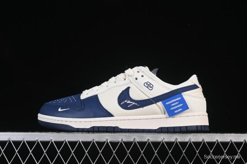 حذاء تزلج نايك SB Dunk Dunk Low Collaboration من نايكي، حذاء تزلج كاجوال منخفض مخصص من قماش كانفاس أوف وايت أزرق اللون - XD1588-230