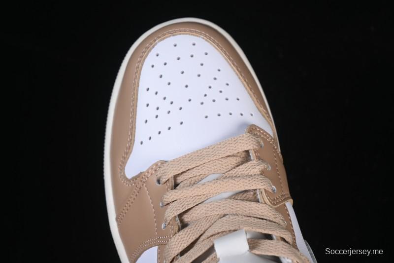 حذاء نايك اير جوردان 1 ميد AJ1 من نايك اير جوردان 1 ميد AJ1 أبيض قمح متوسط القمة كاجوال - DQ8426-200