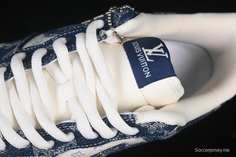 حذاء نايك اير فورس 1 '07 منخفض من نايك اير فورس 1 '07 LV Collaboration حذاء رياضي كاجوال أزرق أبيض - YF9511-811