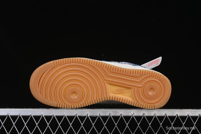 حذاء نايك اير فورس 1'07 منخفض من نايك اير فورس 1'07 LV Collaboration حذاء رياضي كاجوال أزرق دنيم أبيض - YF9511-815