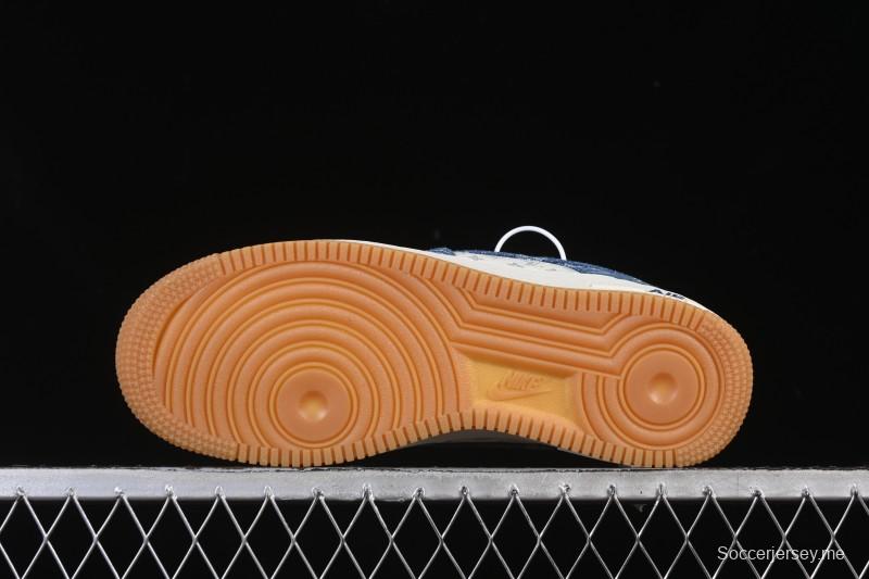 حذاء نايك اير فورس 1 '07 المنخفض من نايك اير فورس 1 '07 LV Collaboration حذاء رياضي كاجوال أزرق بحري أبيض - YF9511-813