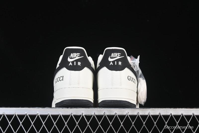 حذاء نايك اير فورس 1'07 منخفض من نايك بالتعاون مع غوتشي حذاء رياضي كاجوال أبيض رمادي أسود - YF9511-808