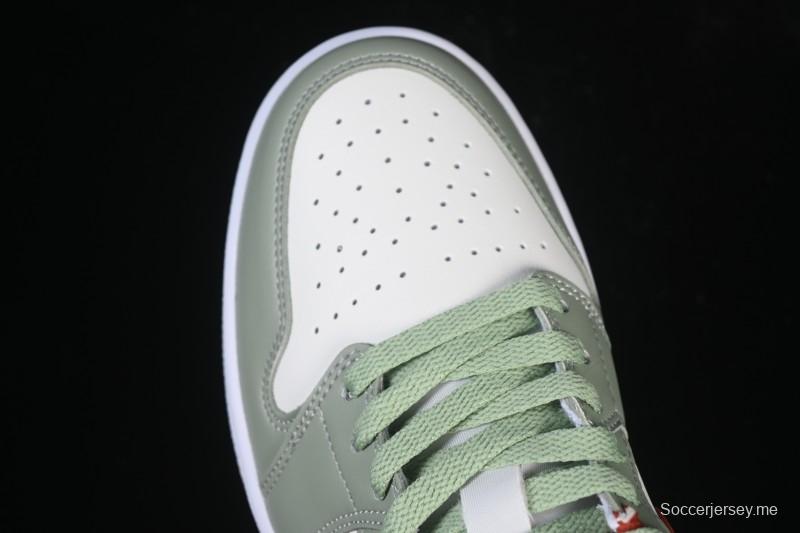 حذاء تزلج نايك اير جوردان 1 اير جوردان 1 لاو AJ1 أبيض أخضر أحمر منخفض السقف كاجوال - 553558-133