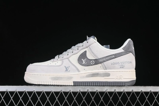 Nike Air Force 1'07 Low LV Collaboration Dual-Tone Gray Graffiti Casual Sneakers - CX5050-Y07