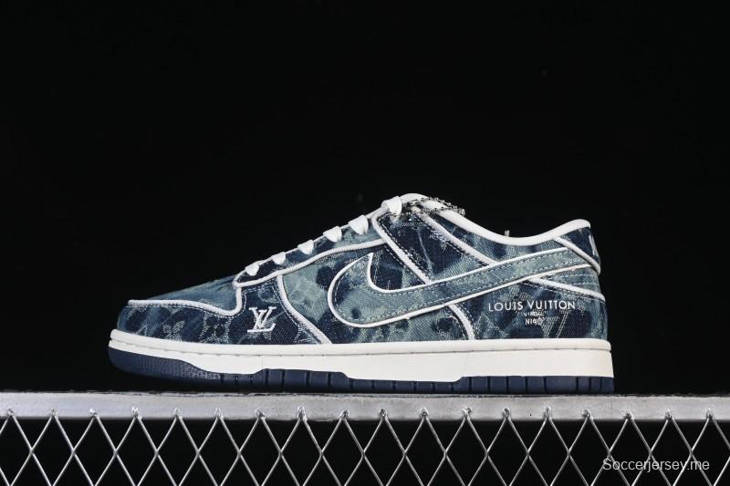 حذاء تزلج نايك SB Dunk Dunk Low LV Collaboration Blue Denim Low-Top Low-Top كاجوال - SC0601-466
