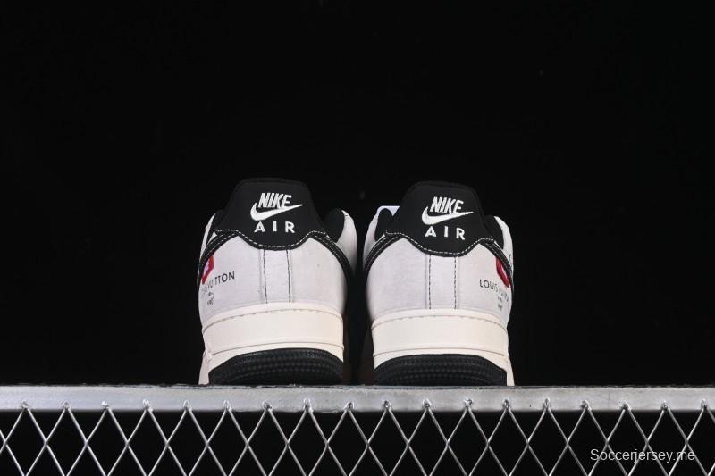 حذاء نايك اير فورس 1 '07 منخفض LV Collaboration Black Swoosh Woven Label Sneakers كاجوال - CX505050-Y23