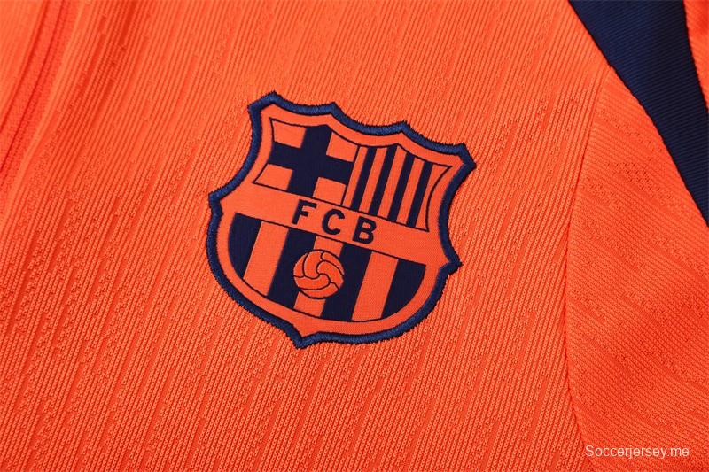 Player Version 25/26 Barcelona Orange T90 Half Zipper Jacket+Long Pants