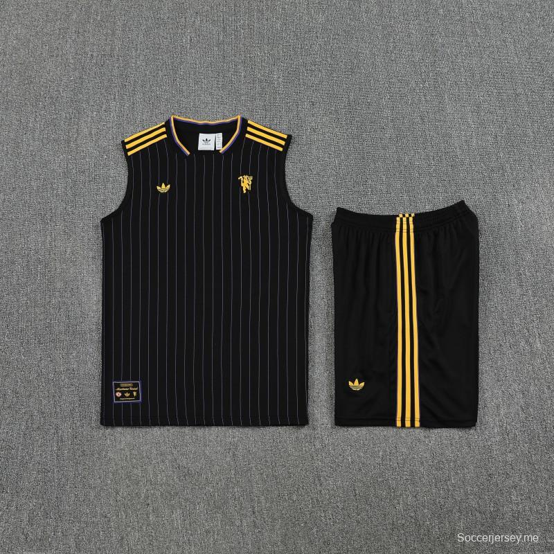 25/26 مانشستر يونايتد أديداس أديداس أديداس سترة نبيذ أصلي + شورت