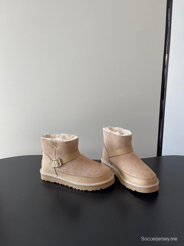 UGG 4512 Latest Buckle Flat Sole Premium Wool Anti-Slip Snow Boots - AS00290