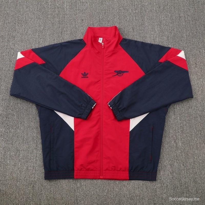 25/26 أرسنال جاكيت أحمر نصف سحاب أحمر + بنطلون طويل S-3XL