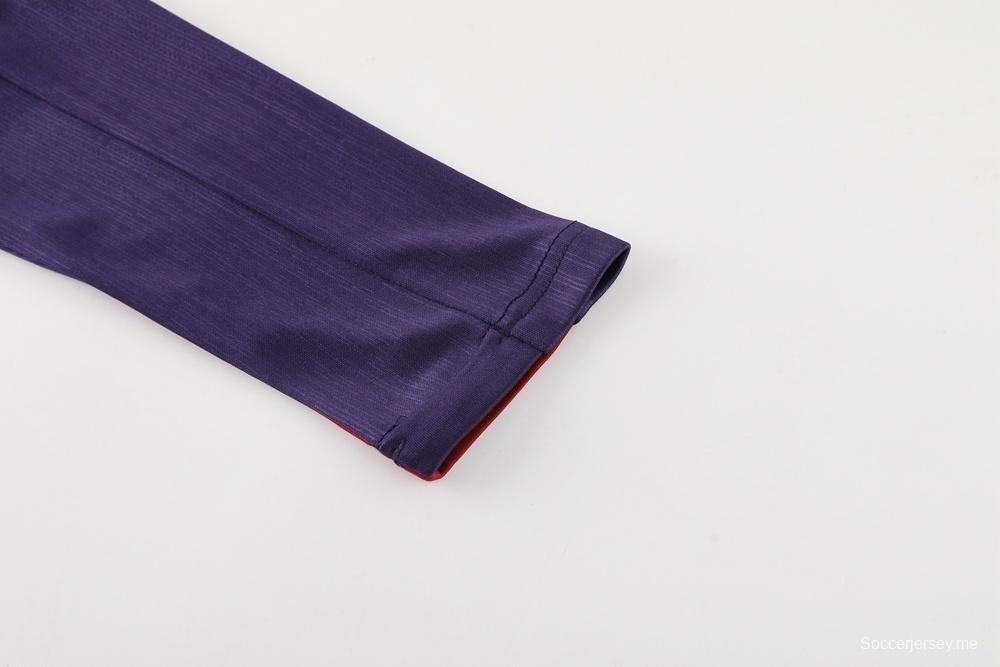 2025 إنجلترا 2025 جاكيت إنجليزي بنصف سحاب بنفسجي + بنطلون طويل