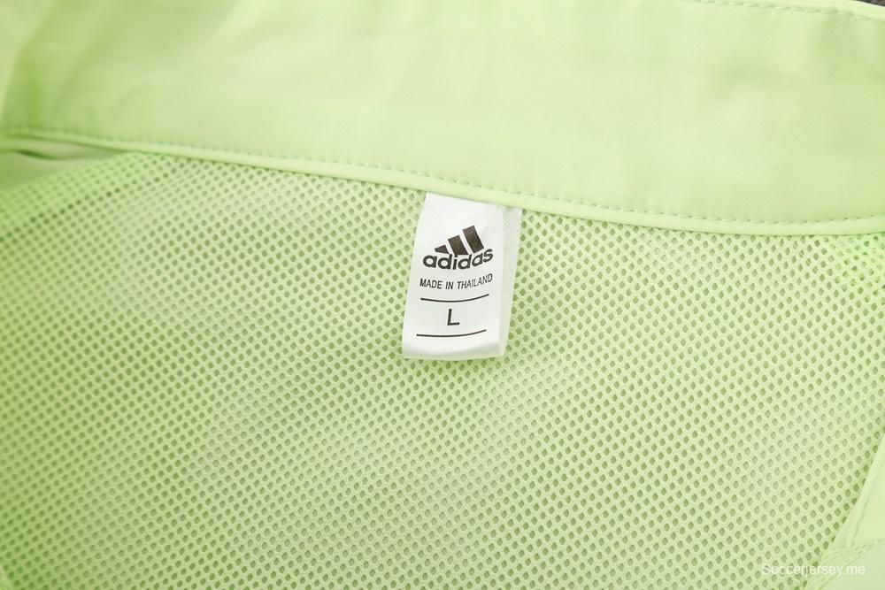 25/26 ريال مدريد جاكيت أخضر فاتح نصف سحاب أخضر + بنطلون طويل S-3XL