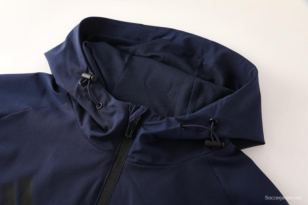 2025 أديداس 2025 جاكيت أزرق ملكي نصف سحاب أزرق + بنطلون طويل S-2XL