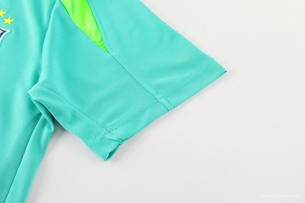 2025 بحيرة البرازيل 2025 كم قصير أخضر + شورت كرة قدم قصير + شورت كرة قدم