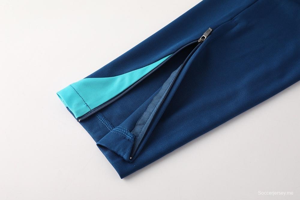 2025 البرتغال 2025 جاكيت أزرق ملكي نصف سحاب + بنطلون طويل