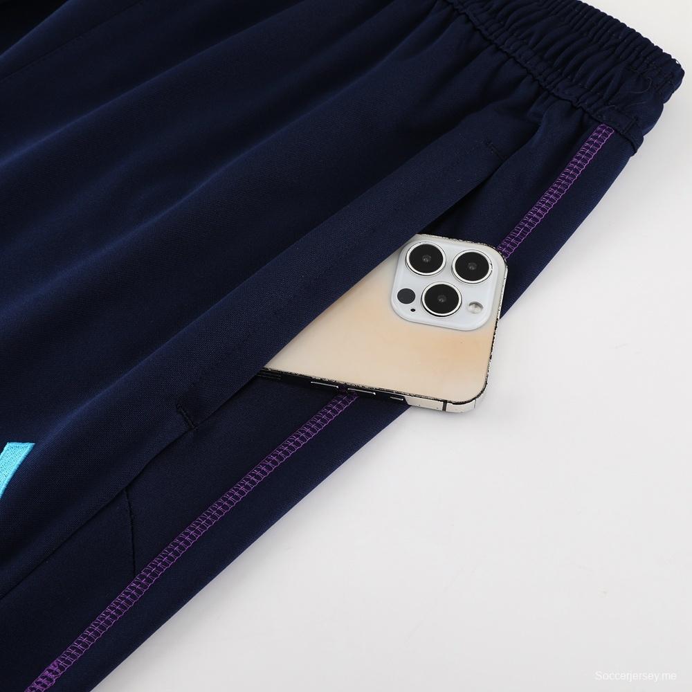 23/24 الأرجنتين 23/24 أزرق ملكي S-2XL سترة نصف سحاب + بنطلون طويل