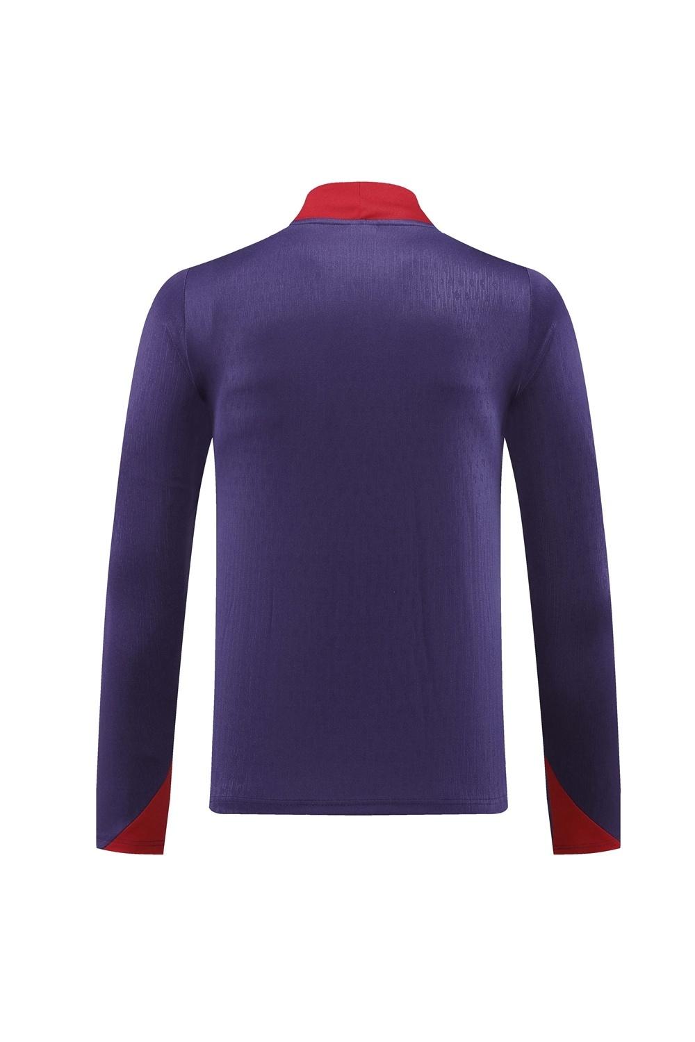 2025 إنجلترا 2025 جاكيت إنجليزي بنصف سحاب بنفسجي + بنطلون طويل