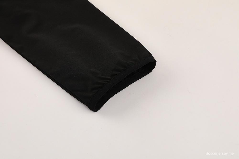 25/26 نيوكاسل يونايتد أسود S-3XL أسود جاكيت نصف سحاب + بنطلون طويل + بنطلون طويل