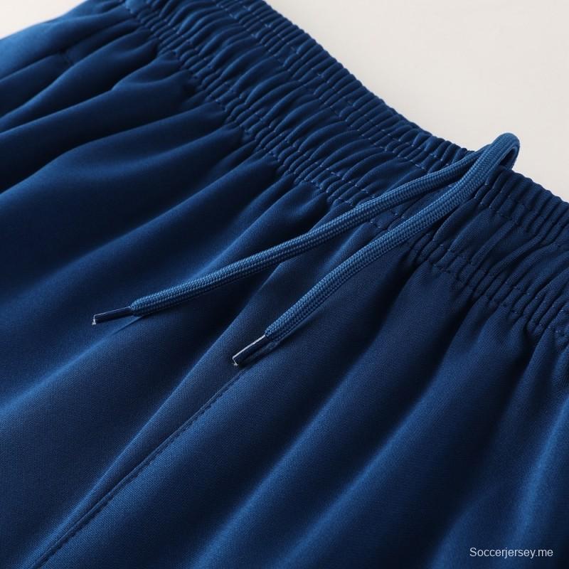 2025 البرتغال 2025 أزرق ملكي بأكمام قصيرة أزرق + شورت كرة قدم قصير