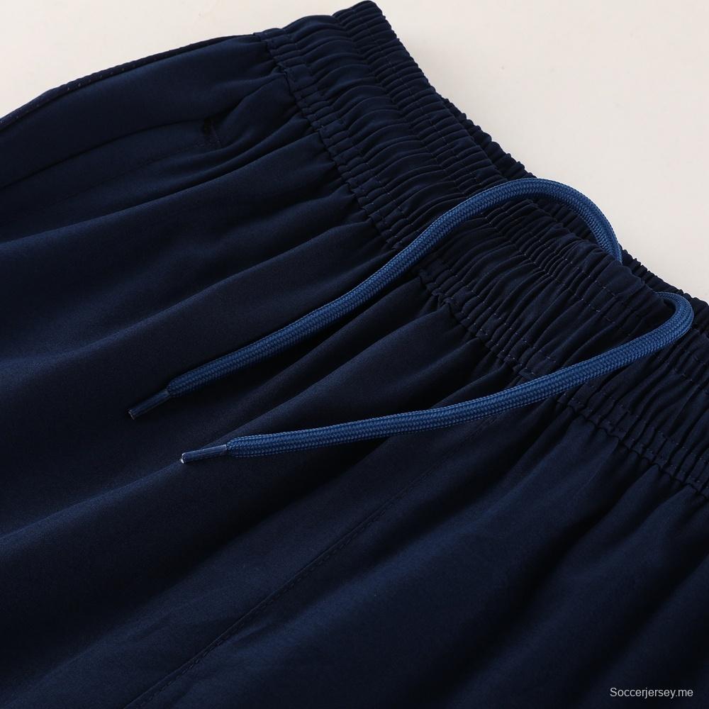 2025 أديداس 2025 جاكيت أزرق ملكي نصف سحاب أزرق + بنطلون طويل S-2XL