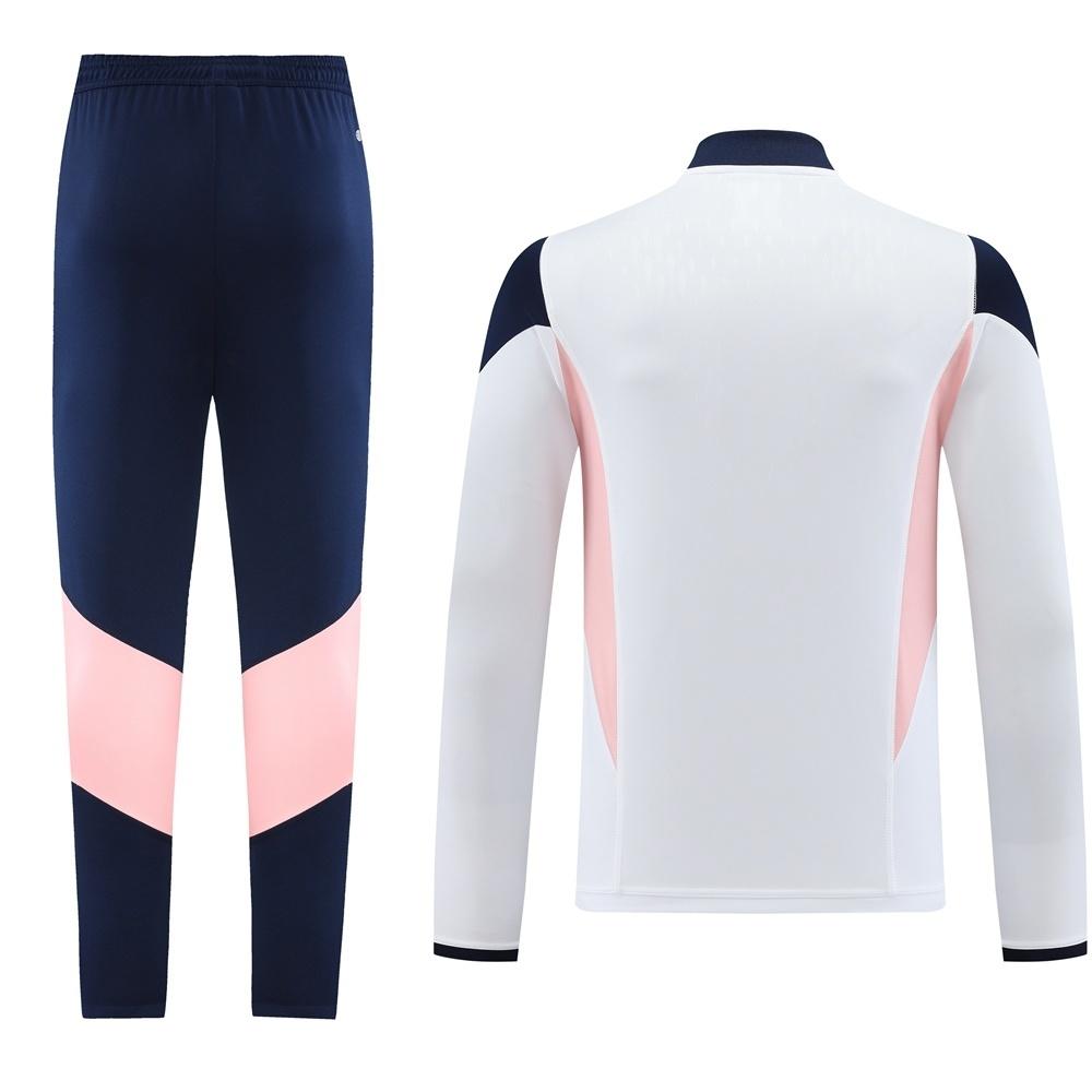 23/24 أجاكس أبيض S-2XL سترة نصف سحاب + بنطلون طويل + بنطلون طويل