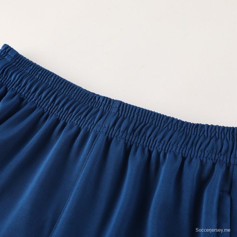 2025 البرتغال 2025 أزرق ملكي بأكمام قصيرة أزرق + شورت كرة قدم قصير