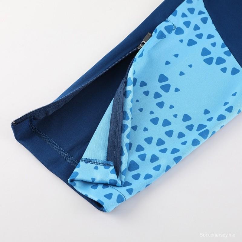 25/26 مانشستر سيتي سترة نصف سحاب أزرق سماوي أزرق سماوي+بنطلون طويل