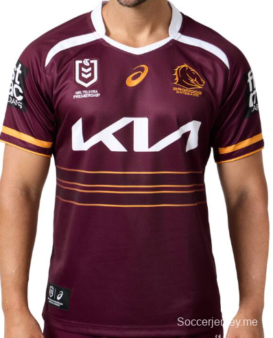 25/26 قميص بريسبان برونكوس كستنائي بخطوط ذهبية