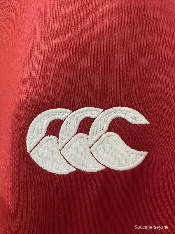 قميص الأسود البريطانية والأيرلندية 2026 أحمر بحافة بيضاء