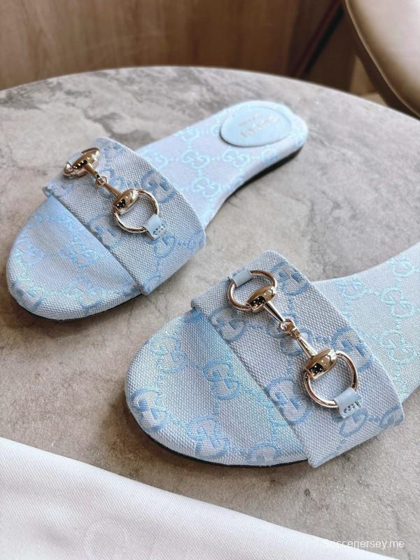 Gucci 2025/SS Leather Mule Sandals with Light Gold Horsebit Detail - LY00280