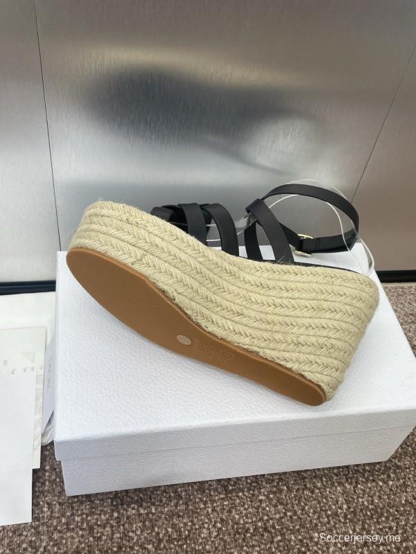 حذاء ديور D-Club D-Club جيلي ملون مجوف بحزام متقاطع ذو كعب عالٍ نسائي - KFY00290