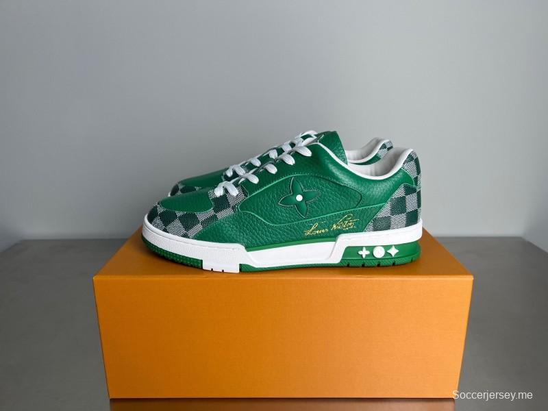 حذاء كاجوال بشعار لويس فويتون بشعار توقيع لويس فويتون مع جلد العجل المستورد - YC