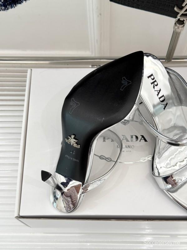 صندل بكعب عالٍ مدبب من برادا بكعب عالٍ مع مشبك مثلث - KFY00280