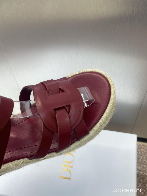 حذاء ديور D-Club D-Club جيلي ملون مجوف بحزام متقاطع ذو كعب عالٍ نسائي - KFY00290