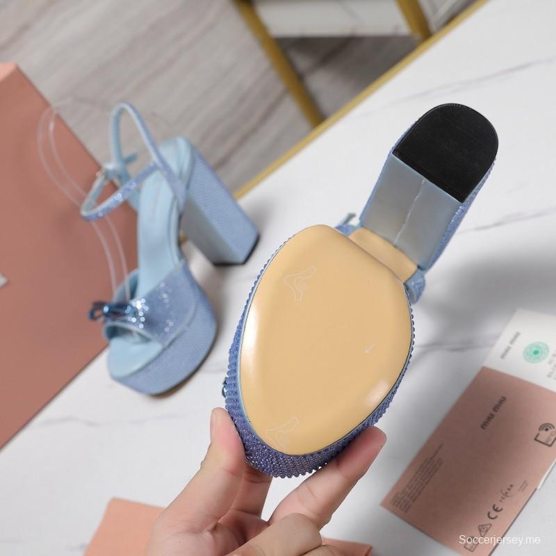 صندل بلينج بلينج سواروفسكي بكعب 11.5 سم من ميو ميوبيو - KFY00340