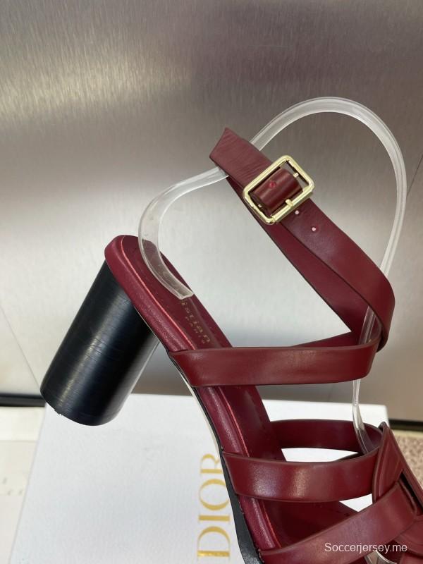 حذاء ديور D-Club D-Club جيلي ملون مجوف بحزام متقاطع ذو كعب عالٍ نسائي - KFY00290