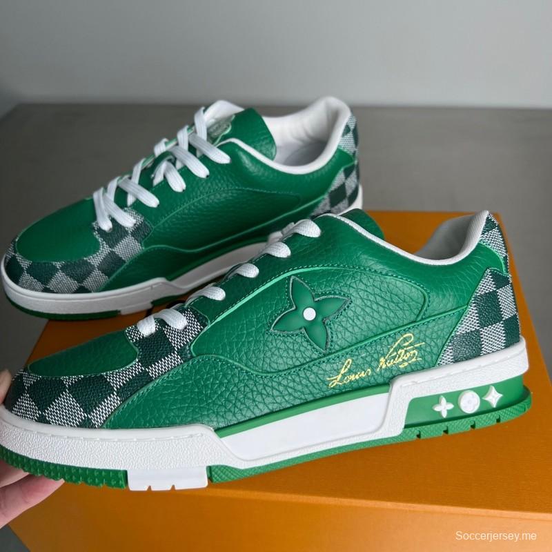 حذاء كاجوال بشعار لويس فويتون بشعار توقيع لويس فويتون مع جلد العجل المستورد - YC