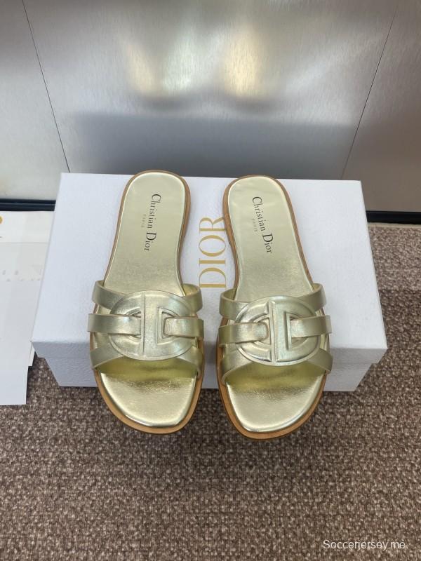 صندل ديور D-Club D-Club جيلي ملون مجوف بحزام متقاطع للنساء - KFY00280