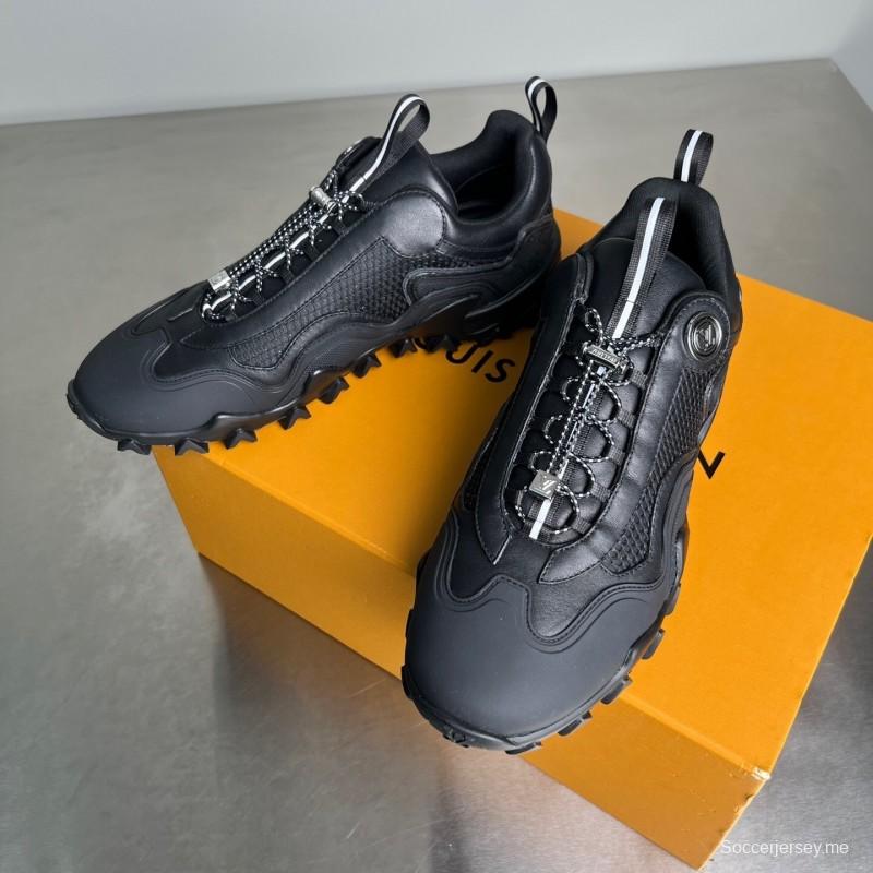 حذاء LV RUSH RUSH من جلد العجل المعدني LV الدائري الدائري المقاوم للانزلاق ذو تصميم كاجوال منخفض - YC