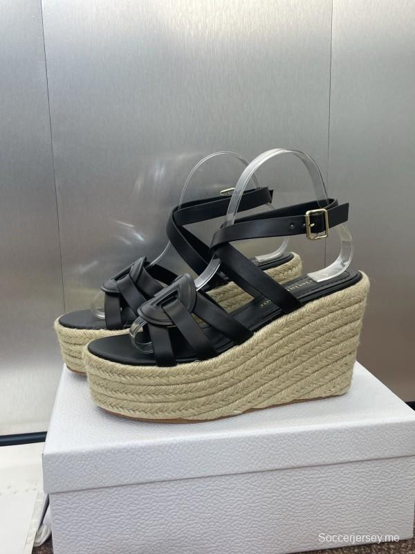 حذاء ديور D-Club D-Club جيلي ملون مجوف بحزام متقاطع ذو كعب عالٍ نسائي - KFY00290