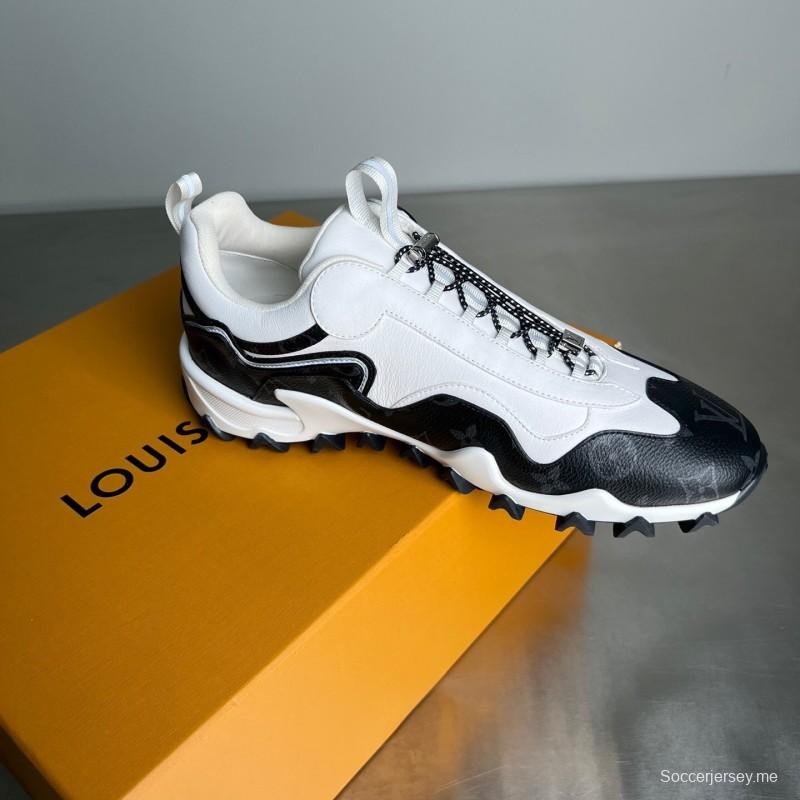 حذاء Lv RUSH من لويس فويتون Lv RUSH من جلد العجل المعدني LV الدائري الدائري المقاوم للانزلاق، حذاء كاجوال منخفض الكمال - YC