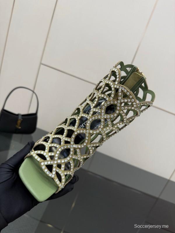 صندل سيرجيو روسي صندل حورية البحر 2025 من مجموعة SS صندل بكعب عالٍ أنيق بشبكة صيد السمك - KFY00470