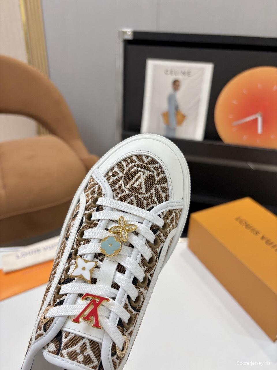 حذاء تزلج رياضي من سلسلة لويس فويتون لاجون بنعل سميك بنقشة الدنيم - AS00300